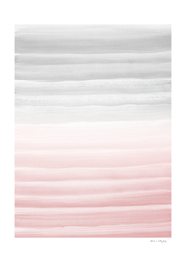 Touching Blush Gray Watercolor Abstract Stripe #1 #painting