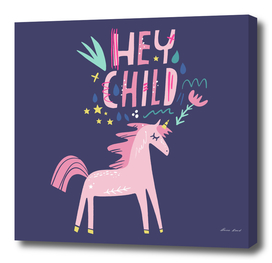 Cute girl unicorn print