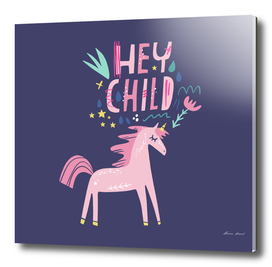 Cute girl unicorn print