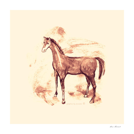 Horse sepia