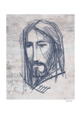Jesus Christ Face ink digital illustration
