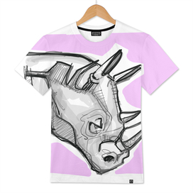 Rhino digital hand drawn illustration