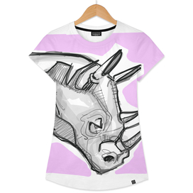 Rhino digital hand drawn illustration