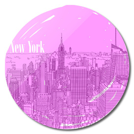 The city of New York. Pink color.