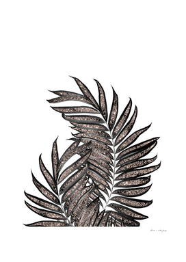Gray Black Palm Leaves with Rose Gold Glitter #3 #tropical