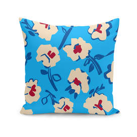 abstract flowers on blue background