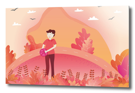 Man with Dribbble Ball
