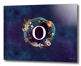 Personalized Initial Letter O Floral Wreath Artwork