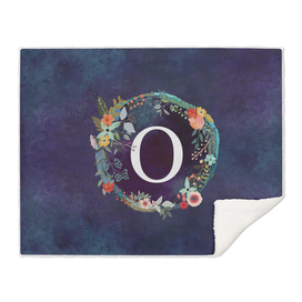 Personalized Initial Letter O Floral Wreath Artwork