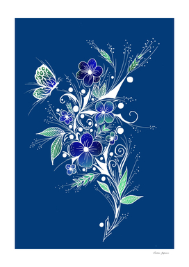 Blue Flower Tattoo
