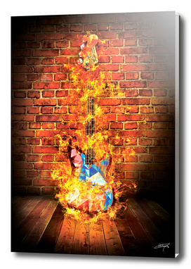 Guitar on fire