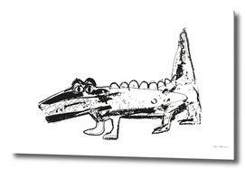 Crocodile white-black design