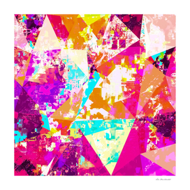 colorful geometric triangle abstract in pink blue orange