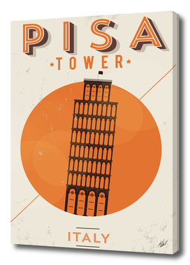 Vintage Pisa Tower Poster Design