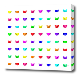 Rainbow Cats Faces Pattern