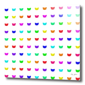 Rainbow Cats Faces Pattern