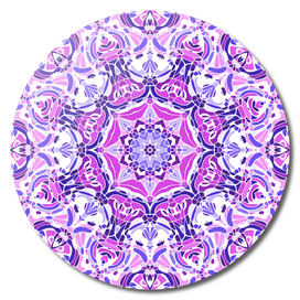 Purple Pink and White Mandala