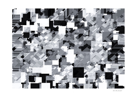 geometric square pixel pattern in black and white