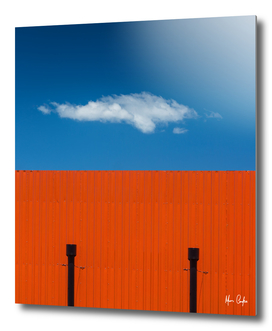 Orange, complementary blue sky