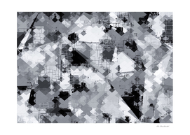 geometric square pixel pattern in black and white