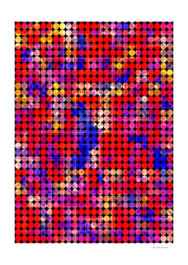 geometric circle pattern abstract in red blue yellow