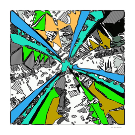 splash geometric abstract in blue green yellow