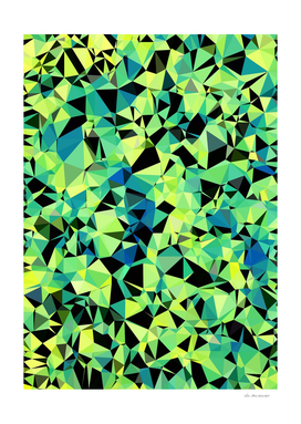geometric triangle abstract in green and blue
