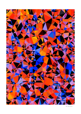 geometric triangle abstract in orange blue red