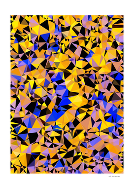 geometric triangle abstract in yellow and blue