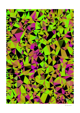 geometric triangle abstract in green and pink
