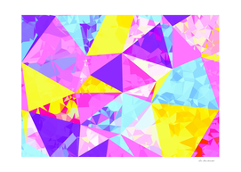geometric triangle abstract in pink purple blue yellow