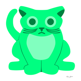 Sad Sea Green Cat