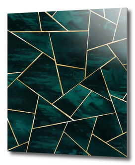 Dark Teal Ink Gold Geometric Glam #1 #geo #decor #art