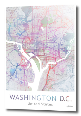 Washington DC City Map in Colors