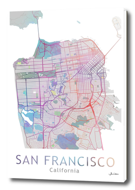 San Francisco City Map in Colors