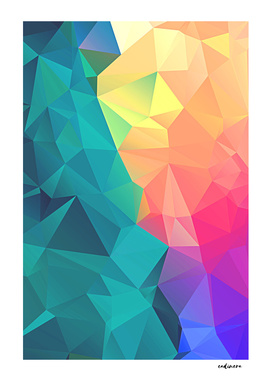 Face The Rainbow // Abstract Colorful Geometric Polygonal
