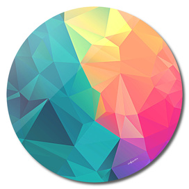 Face The Rainbow // Abstract Colorful Geometric Polygonal