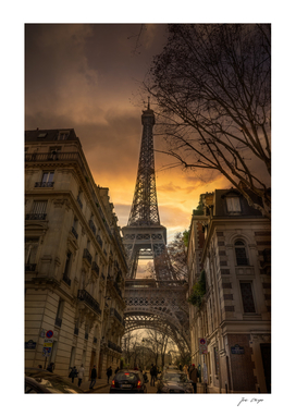 Eiffel Tower Gold Sky