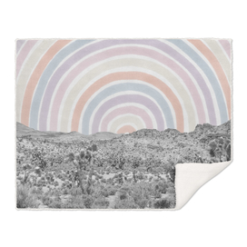 Happy Rainbow Rays // Scenic Desert Watercolor Collage