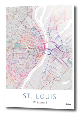 St. Louis City Map in Colors