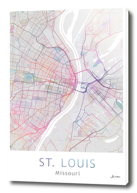 St. Louis City Map in Colors