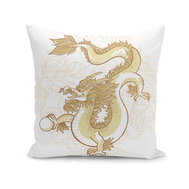Gold Dragon on Floral Decoration
