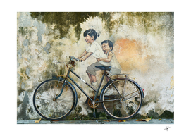 bicycle children graffiti art