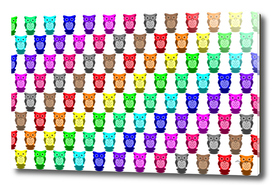 Rainbow Owls Pattern