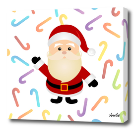 Christmas Santa Claus with colorful candy cane