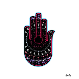 Hamsa or Fatimas hand used as a sign of protection