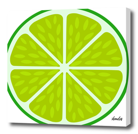 Green lime slice- citrus fruit cut section