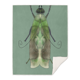 Green moth on green background