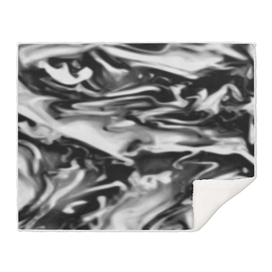 Melted Chrome - black white silver abstract swirls