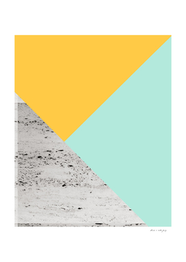 Yellow and Mint meets Concrete Geometric #1 #minimal